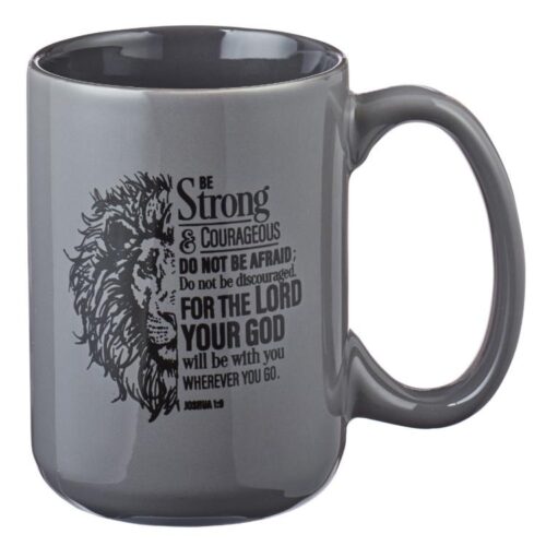 1220000130159 Large Ceramic Coffee & Tea Mug for Men & Women: Strong & Courageous Lion Inspira