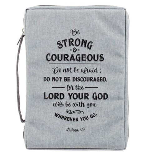 1220000131729 Be Strong And Courageous Poly Canvas Value