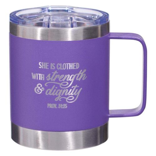 1220000137875 Strength And Dignity Camp Style Stainless Steel Proverbs 31:25