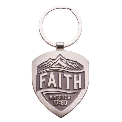 6006937145122 Metal Keyring for Men and Women: Faith - Matthew 17:20 Inspirational Bible Verse