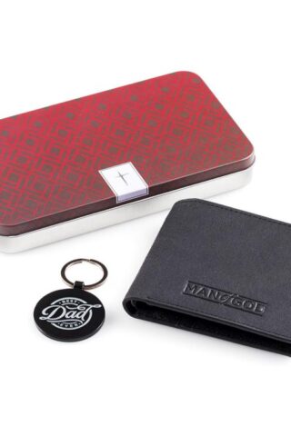 6006937145801 Best Dad Ever Genuine Leather Wallet And Keyring Set