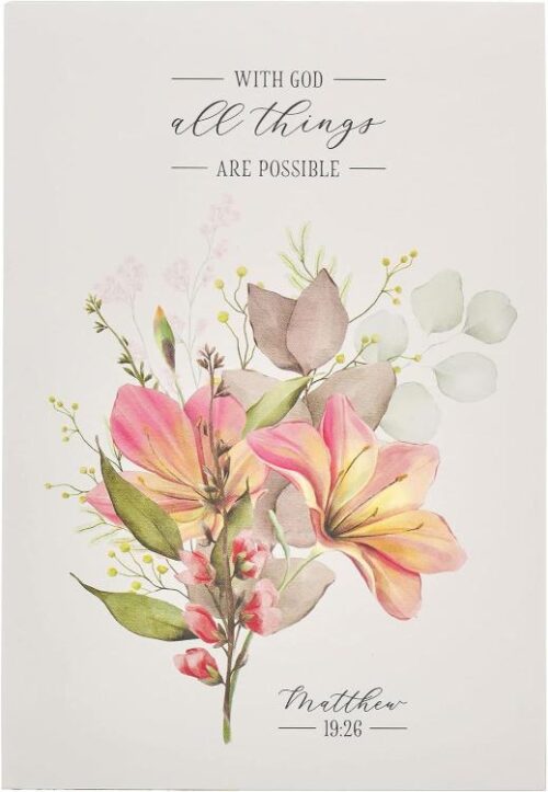 6006937160798 With God All Things Are Possible Notepad Floral Matthew 19:26