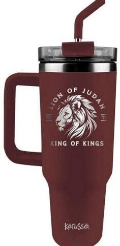 612978632536 Kerusso Stainless Steel With Straw Lion Of Judah