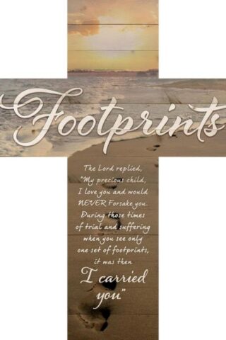 656200240076 Footprints Lath Cross