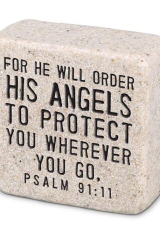 667665407072 His Angels Scripture Stone