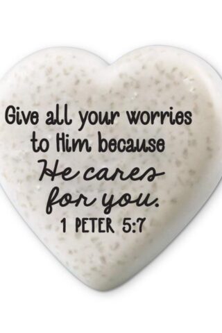 667665407386 Heart Stone He Cares For You 1 Peter 5:7