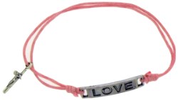 670690600806 Adjustable Cotton Friendship With Love Bead And Crucifix Charm (Bracelet/Wristba