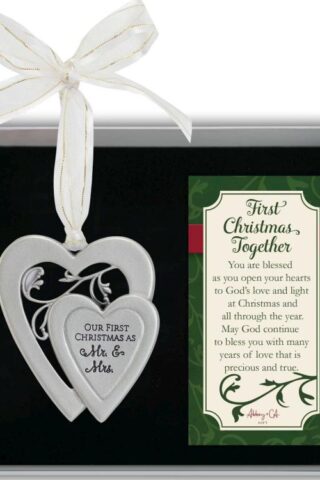 785525294904 Our First Christmas As Mr And Mrs Heart (Ornament)