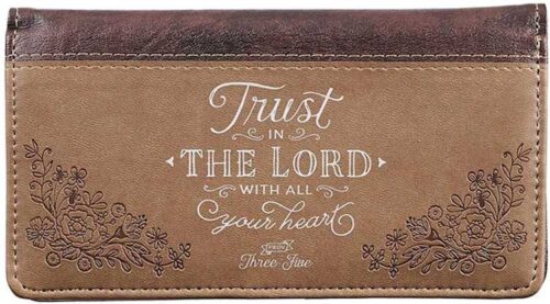 1220000133952 Checkbook Cover Brown Trust In The Lord Prov. 3:5-6