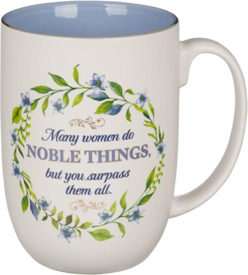 1220000325241 Large Ceramic Inspirational Scripture Coffee & Tea Mug for Women: Noble Things B