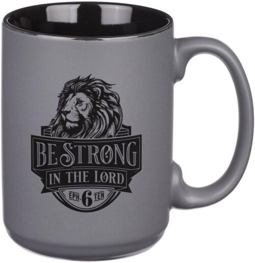 1220000325821 Large Ceramic Coffee & Tea Mug for Men & Women: Be Strong Bible Verse