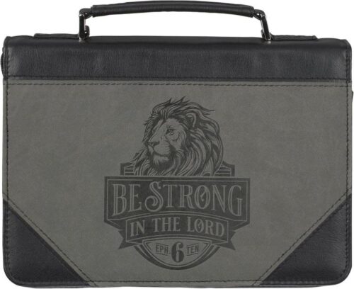 1220000326347 Classic Premium Vegan Leather Inspirational Bible Cover for Men & Women: Be Stro