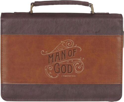 1220000326361 Classic Premium Vegan Leather Inspirational Bible Cover for Men: Man of God Enco