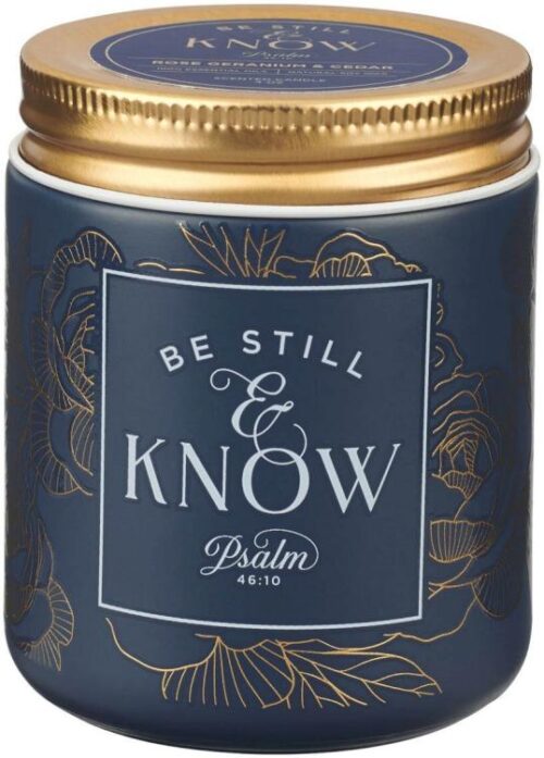 1220000328297 All Natural Soy Wax Scented Candle for Women: Be Still & Know Inspirational Scri