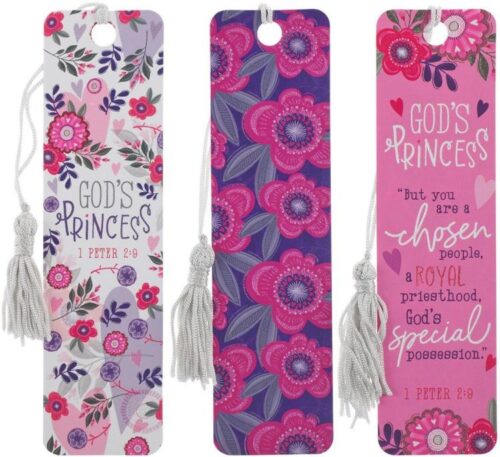 6006937165137 Inspirational 3 Piece Paper Cardstock Bookmark Set for Girls: God's Princess