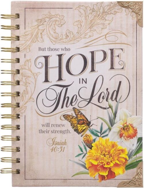 9781639521180 Journal w/Scripture for Women Hope in The Lord Isaiah 40:31 Butterfly Deep Ocean