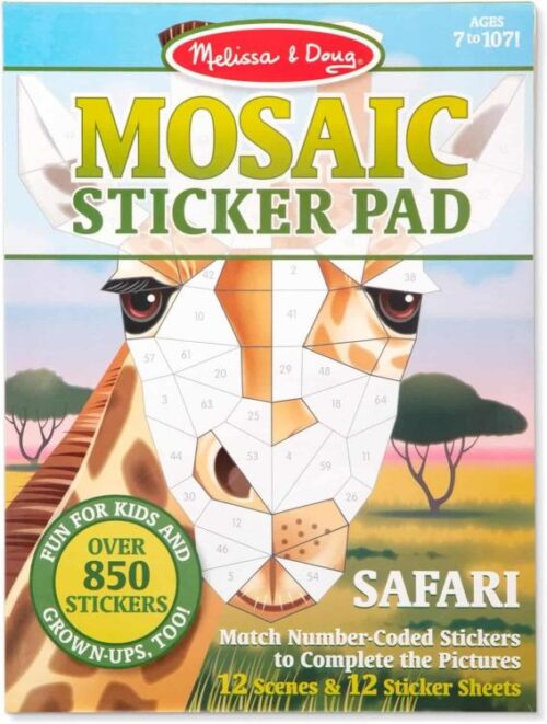 0000772301602 Mosaic Sticker Pad Safari Animals