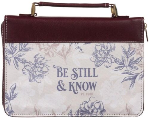 1220000136359 Faux Leather Fashion Bible Cover - Be Still and Know - Psalm 46:10 Inspirational