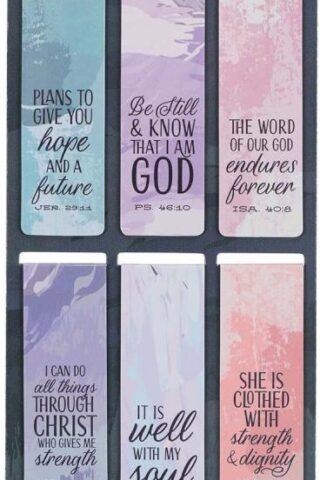 1220000137165 Set of 6 Beloved Scripture Favorites w/Abstract Scenic Inspirational Magnetic Bi