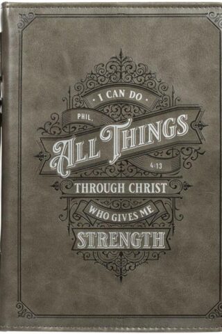 1220000320048 Protective Gray Faux Leather Classic Bible Cover Carry Case: All Things Through