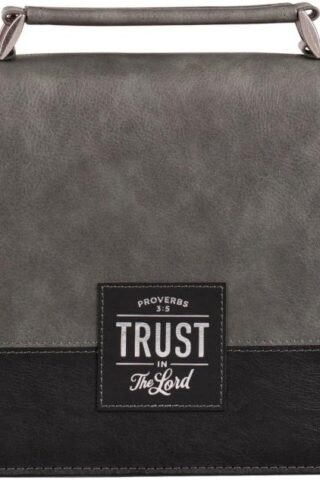 1220000320062 Protective Charcoal Gray and Black Faux Leather Classic Bible Cover for Men: Tru