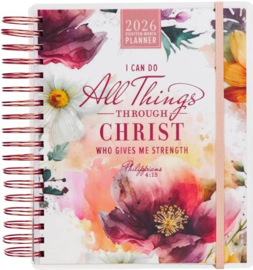 9781639527755 2026 Large Spiral-bound 18 Month Planner for Women: I Can Do All Things Through