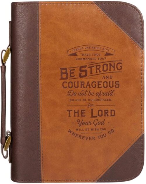 1220000136366 Classic Bible Cover Be Strong and Courageous Joshua 1:9 Faux Leather
