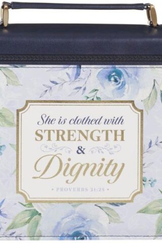 1220000324121 Fashion Vegan Leather Bible Cover Case for Women: Strength & Dignity Gold Inspir