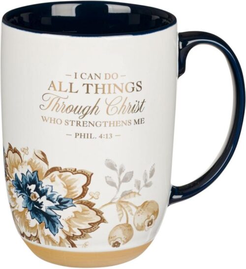 1220000324398 Large Ceramic Coffee & Tea Scripture Mug for Women: All Things Through Christ En
