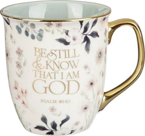 1220000325661 Be Still Teal Meadow Ceramic Coffee Mug Psalm 46:10