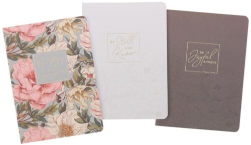 1220000326668 Strong And Courageous Delicate Pink Dahlia Notebook Set Joshua 1:9