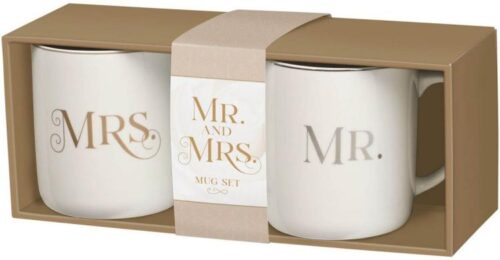 1220000327443 Inspirational Novelty Ceramic Coffee & Tea Mug Set for Husbands & Wives: Mr. & M