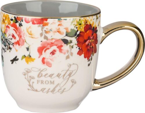 6006937153073 Inspirational Scripture Ceramic Coffee & Tea Mug w/Gold for Women: Beauty from A