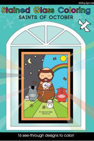 0850022924040 Stained Glass Coloring Saints Of October
