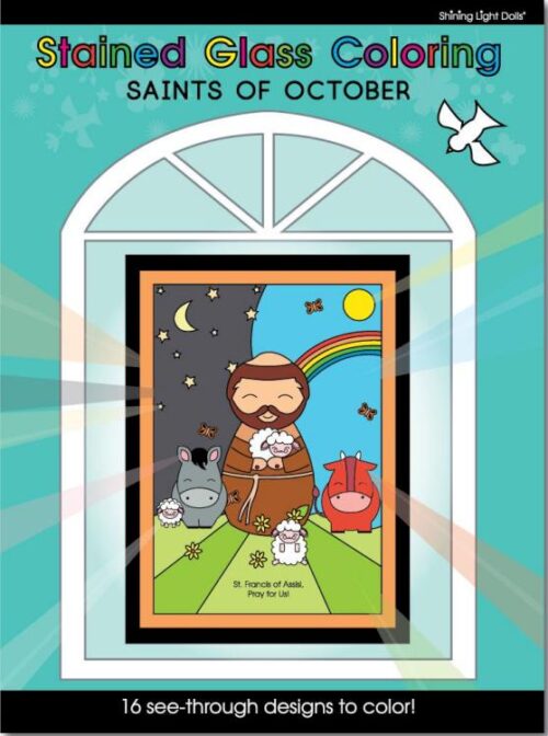 0850022924040 Stained Glass Coloring Saints Of October