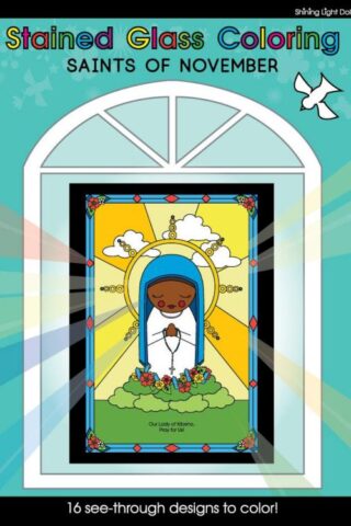 0850022924057 Stained Glass Coloring Saints Of November
