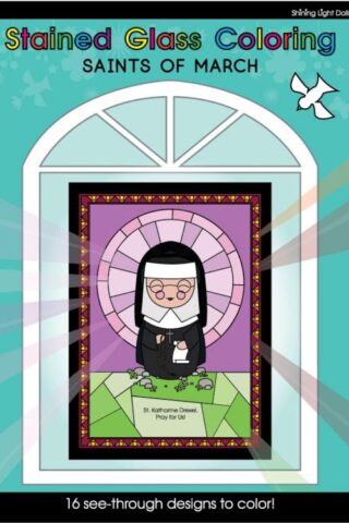 0854386004974 Stained Glass Coloring Saints Of March