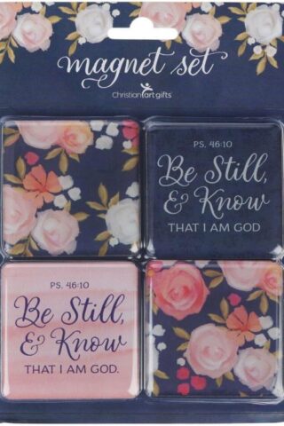 1220000720732 Inspirational Decorative Square Refrigerator Magnet Set for Women: Be Still Enco