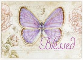 6006937126374 Butterfly Blessings Large Glass Cutting Board
