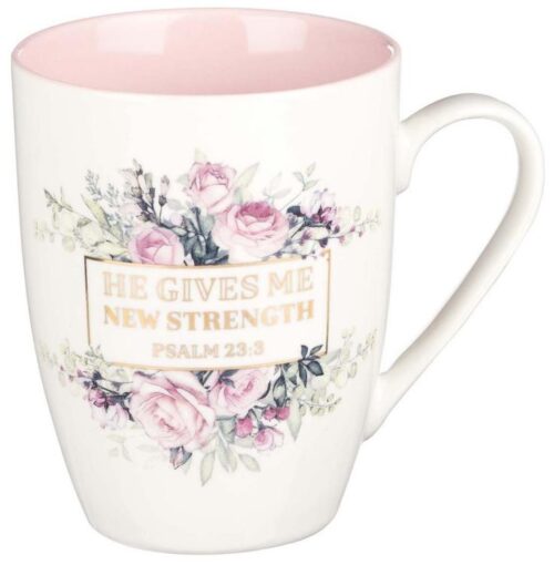 6006937148581 New Strength Ceramic Coffee Psalms 23:3