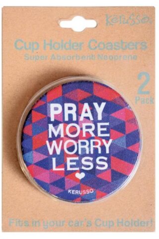 612978408445 Pray More Worry Less Coaster
