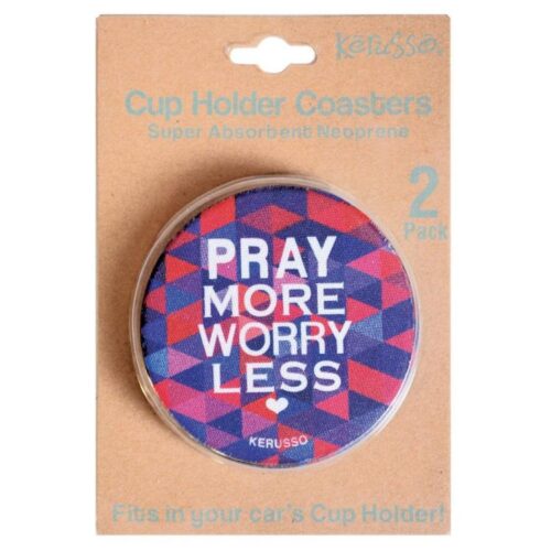 612978408445 Pray More Worry Less Coaster