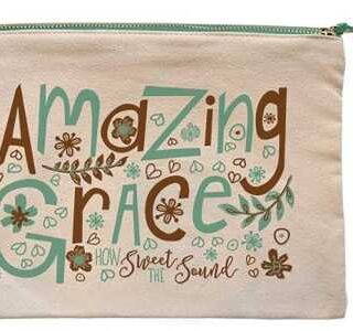 612978471449 Amazing Grace Canvas Zipper Bag