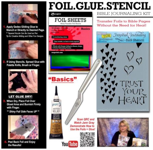 634989467013 Basics Foil Glue Stencil Bible Journaling Kit