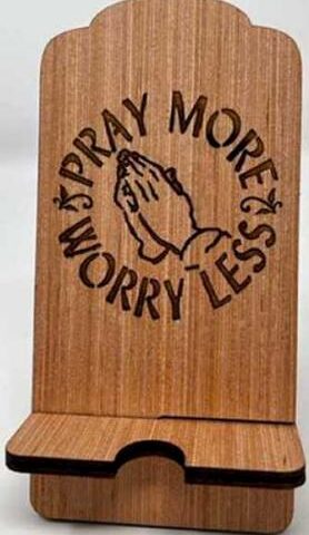 677222583644 Pray More Phone Stand