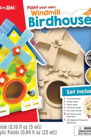 705988216374 Wood Paint Kit Windmill Birdhouse