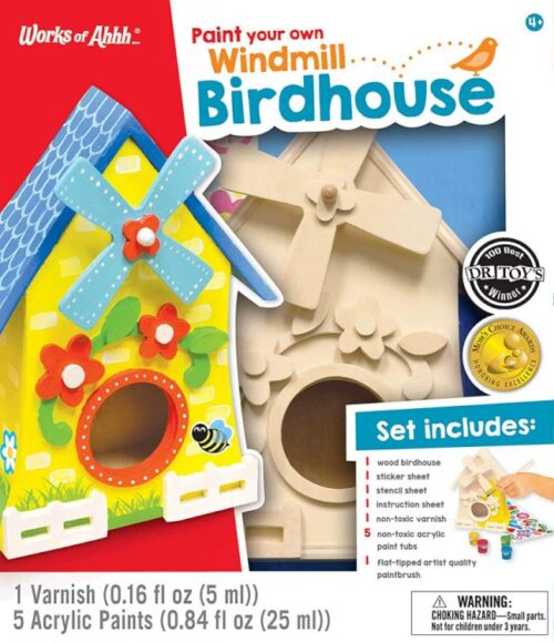 705988216374 Wood Paint Kit Windmill Birdhouse