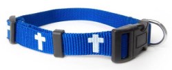 720011900037 Blue Non Padded Cross Collar Small