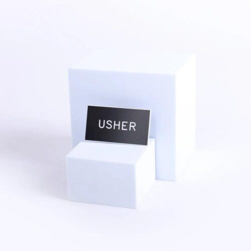 788200805204 Usher Engraved Clip Back Badge