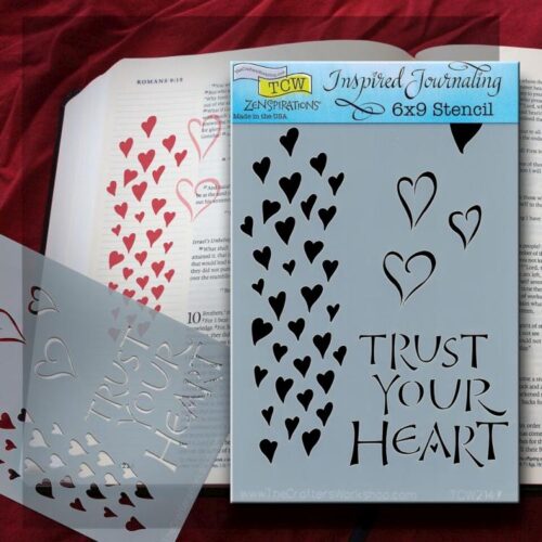 842254021475 Trust Your Heart Bible Journaling Stencil